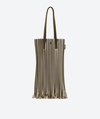 ＜Dionis＞フェイクレザーのプリーツバッグＬ