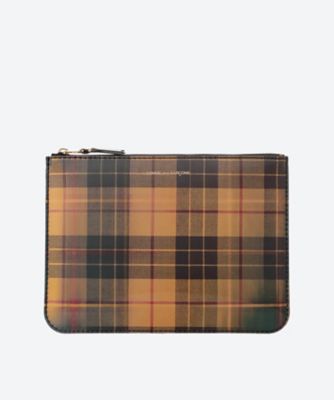 ＜三越伊勢丹/公式＞ Wallet COMME des GARCONS (Women/Men)/ウォレット コム デ ギャルソン ZIPポーチ 大 LENTICULAR TARTAN G YELLOW/GREEN 洗面化粧ポーチ【三越伊勢丹/公式】