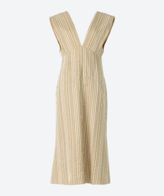 Striped v 2025 neck dress