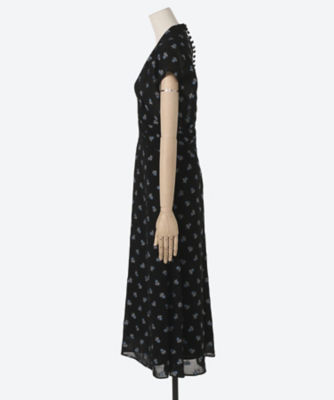 三越伊勢丹別注色 Ｆｒｅｎｃｈ Ｓｌｅｅｖｅ Ｄｒｅｓｓ Ｗｉｔｈ Ｓｍａｌｌ Ｆｌｏｗｅｒ Ｅｍｂｒｏｉｄｅｒｙ
