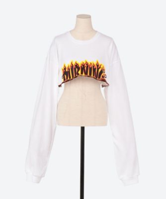 doublet BURNING EMBROIDERY CUTSEW WHITE