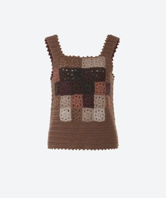 ＜doublet (Women)＞ＨＡＮＤ―ＣＲＯＣＨＥＴ　ＭＯＳＡＩＣ　ＴＡＮＫ　ＴＯＰ