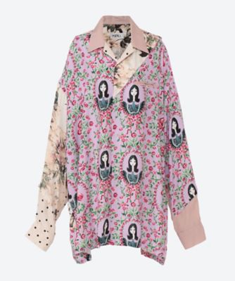 ＳＬＡＳＨ ＯＰＥＮ ＣＯＬＬＡＲ ＳＨＩＲＴ ＧＩＲＬ ＰＲＩＮＴ