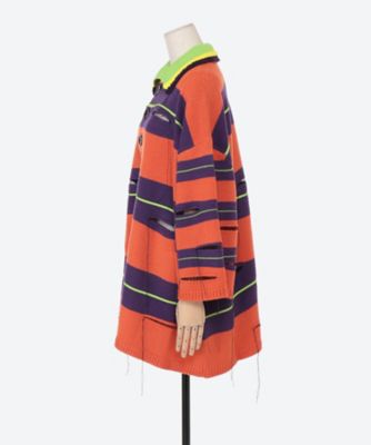 OVERSIZD BORDER POLO KNIT