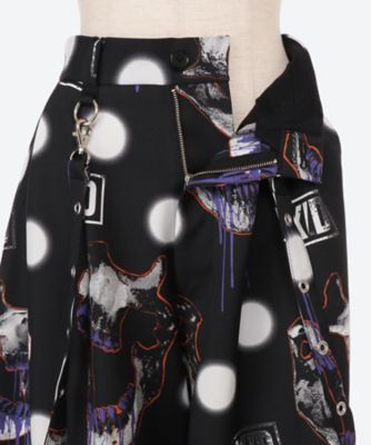 ZIP SHORT PANTS SKULL PRINT