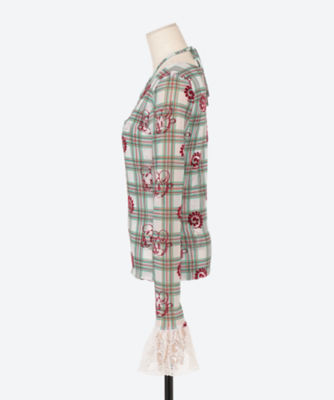 チョポヴァ・ロウェナChopova Lowena チェック柄パフスリーブシャツ チョポヴァ・ロウェナChopova Lowena チェック柄パフスリーブシャツ