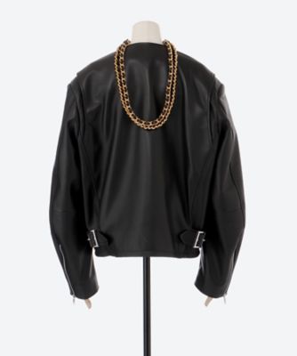 と*い様 doublet 24ss chain handle one-legge CHAIN HANDLE RIDERS JACKET | doublet