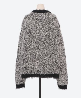 トップス doublet TWEED KNIT CARDIGAN BLACK 24SS Doublet TWEED KNIT CARDIGAN - BLACK | Garmentory