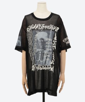 ＜三越伊勢丹/公式＞ doublet (Women)/ダブレット SEE-THROUGH PRINT T-SHIRT BLACK トップス【三越伊勢丹/公式】