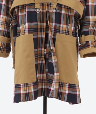 【試着程度】KIDILL チェック柄 ハンティング ロングコート KIDILL 【値下げ】KLIDILL 22AW「Riders Coat MixTartanCheck