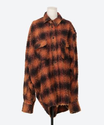 ZOMBIE SILHOUETTE CHECK SHIRT-ゾンビシルエットチェックシャツ