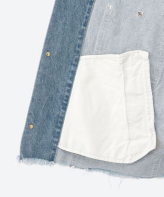 ジャケット・アウター doublet CUT OFF DENIM COVERALL 24aw doublet】 CUT OFF DENIM COVERALL 24AW47BL204 / DENIM PAINTER