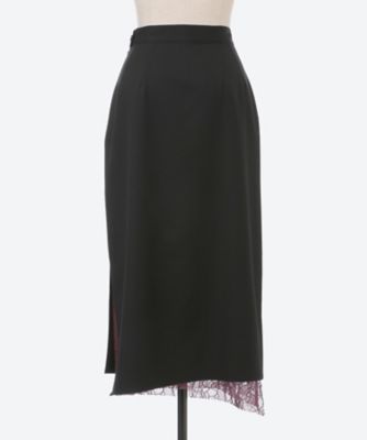 【美品】sulvam サルバム　カットオフ　スカート　裏地あり　ブラック　黒　M スカート | sulvam (Women)/サルバム | 三越伊勢丹オンラインストア