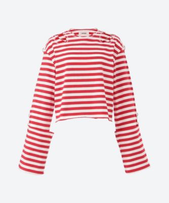 sulvam (Women)/サルバム カットオフボーダーロングスリーブTシャツ WV―T05―710