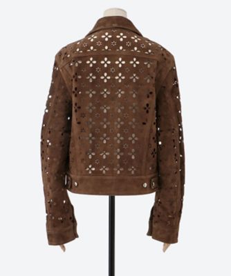 ブルゾン FLOWER HOLE LEATHER JACKET