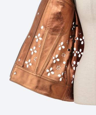 ブルゾン FLOWER HOLE LEATHER JACKET