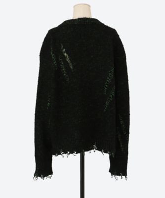 SKELTON SCRATCH KNIT PULLOVER