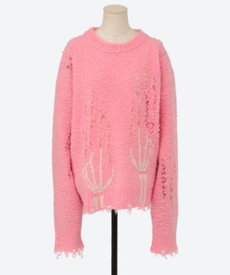 SKELTON SCRATCH KNIT PULLOVER
