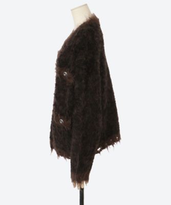 MOHAIR TWEED KNIT CARDIGAN