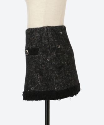 RECYCLED FELT TWEED―STYLE SKIRT
