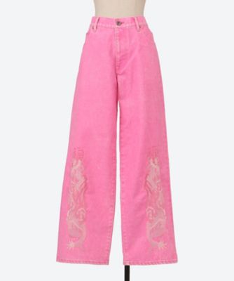 メディアスジャパン＊シークレット 送料無料】FLOCKED DENIM EMBROIDERED