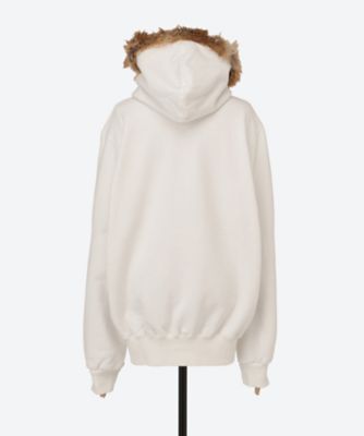 つむ FURRY COLLAR ZIP―UP HOODIE