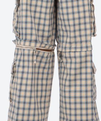 パンツ UNISEX ZIP―OFF PLAID CARGO PANTS