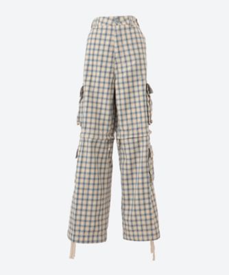パンツ UNISEX ZIP―OFF PLAID CARGO