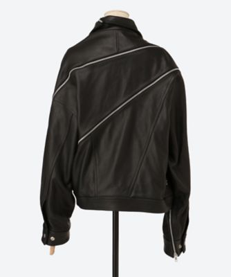 FILLETED ZIP LEATHER JACKET 6S