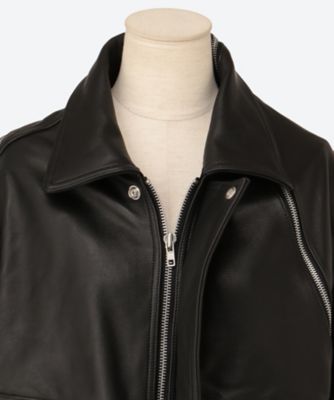 FILLETED ZIP LEATHER JACKET 6S
