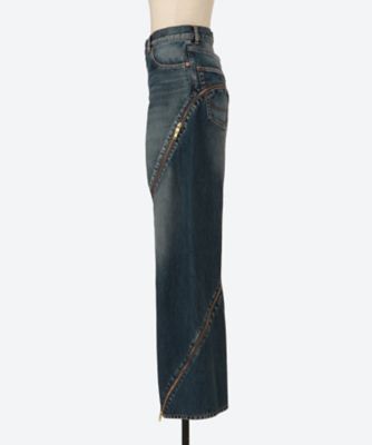 FILLETED ZIP DENIM PANTS 6S