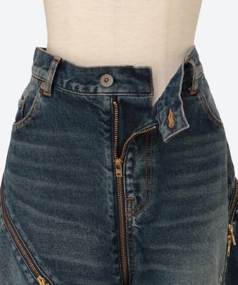 FILLETED ZIP DENIM PANTS 6S