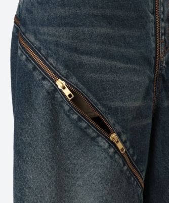 FILLETED ZIP DENIM PANTS 6S
