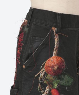 VEGETABLE EMBROIDERY CUT―OFF PANTS