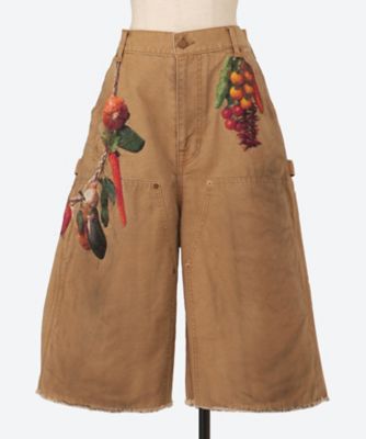 4/20まで期間限定 ダブレットEMBROIDERY CUT-OFF PANTS doublet/ダブレット】カットオフパンツ VEGETABLE EMBROIDERY CUT-OFF