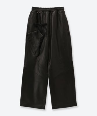 FLOCKED DENIM EMBROIDERED PANTS