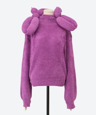 新品 Patou ウールブレンドクロップドニット M BALLOON DOG HIGH NECK KNIT PULLOVER