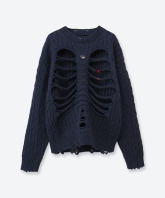 RIB CAGE CABLE KNIT PULLOVER 6F