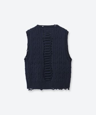 RIB CAGE CABLE KNIT VEST 6F