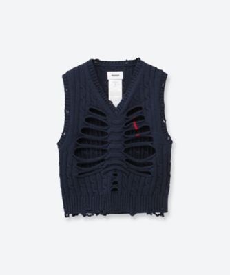 RIB CAGE CABLE KNIT VEST 6F
