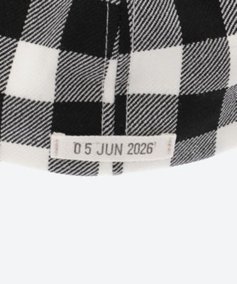 GINGHAM WOOL DRAWSTRING CAP 6F