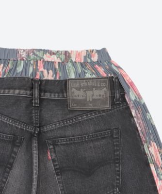 Ｌｅｖｉ’ｓ　Ｗネーム　サイドフラワープリント　×　ＢＬＡＣＫｄｅｎｉｍ　パンツ　ＪＮ－Ｐ１０７－１００