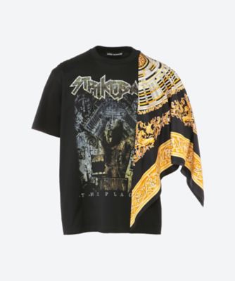 ＜JUNYA WATANABE (Women)＞ＳＴＲＩＫＥ　ＢＡＣＫ×時計柄シルクスカーフドッキングＴシャツ　ＪＯーＴ００４―０５１