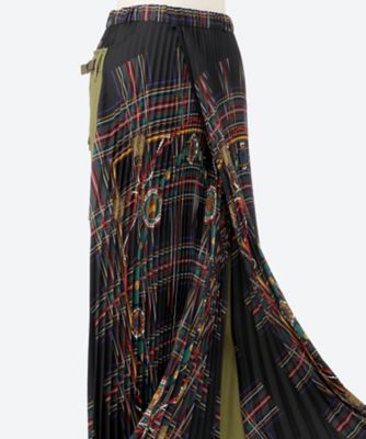 お値下げ【JUNYA WATANABE】チェック柄スカート（織物） 綿バックサテン×エステルスカーフチェック柄 JO―P027