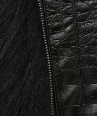 JUNYA WATANABE 22AW レザートリミングフェイクファーコート フェイクレザー×フェイクファーパンツ JP―P042―051