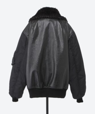 レザー切り替え襟付きMAー1ジャケット JP―J010―051