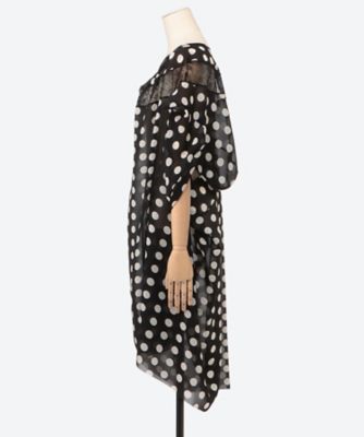 JUNYA WATANABE ドット柄 ワンピース S ドットプリント×レースワンピース JQ―O020―051 | JUNYA
