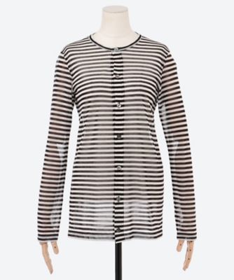 ＜JUNYA WATANABE (Women)＞綿エステル天竺ボーダーカーディガン　ＪＱ―Ｔ０３０―０５１