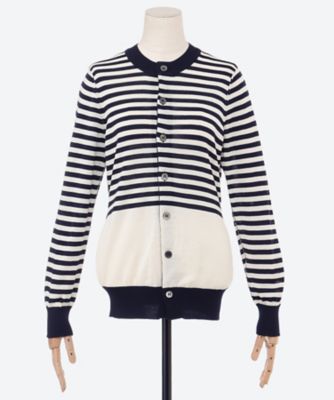 ＜JUNYA WATANABE (Women)＞ウール天竺ボーダーカーディガン　ＪＱ―Ｎ０２９―０５１