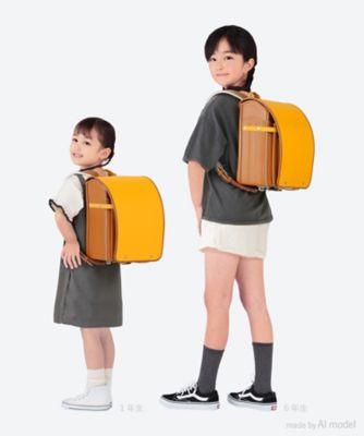 【送料無料】【三越伊勢丹オリジナル】ヨーロピアンカーフ×牛革コンビランドセル　イエロー×キャメル　　
